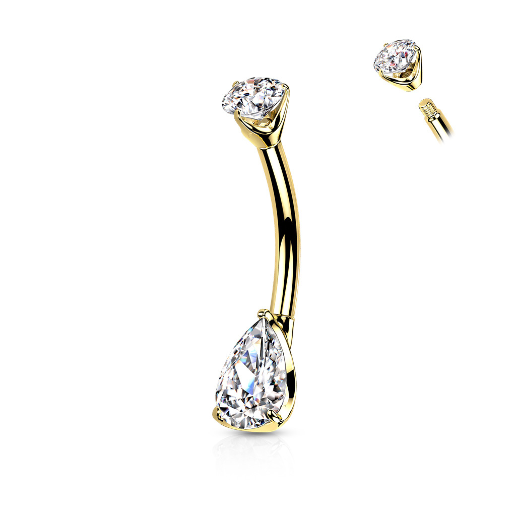 14k gold diamond belly ring online