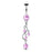 Pink CZ Vine Belly Ring