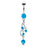 Aqua CZ Vine Belly Ring