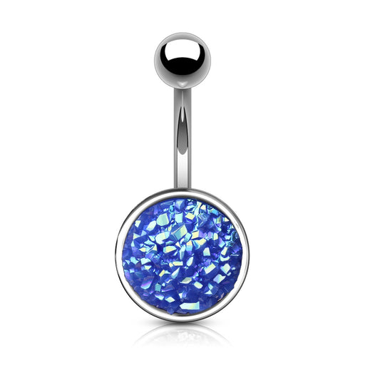 Druzy Stone Blue Belly Ring