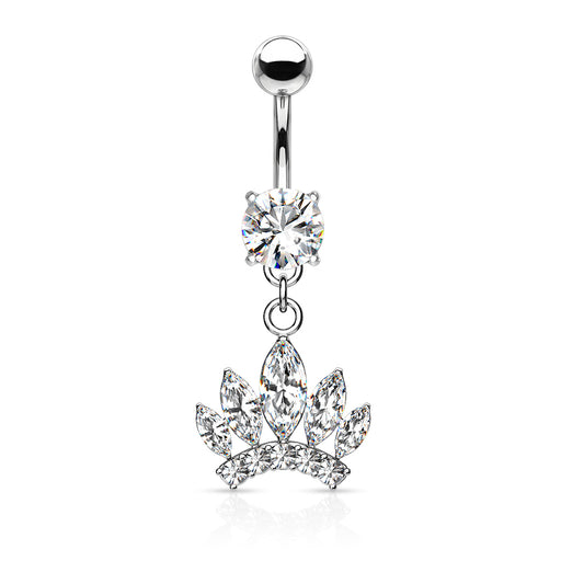 Marquise Cut Crown Belly Ring