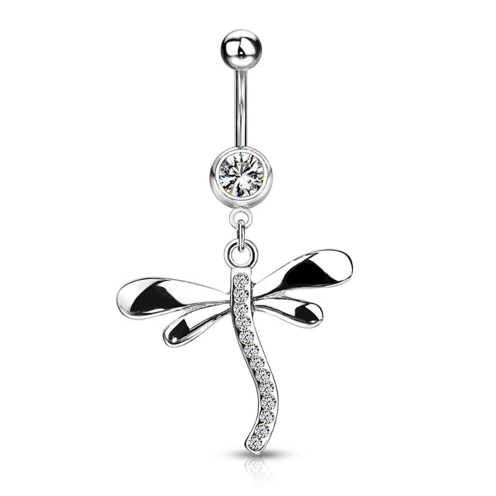 Silver Dragonfly Belly Ring | TummyToys Sexy Navel Rings