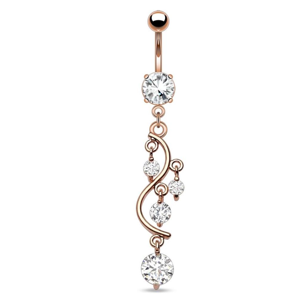 Rose Gold Vine Belly Ring Navel Piercing Jewelry & Belly Rings — Belly ...